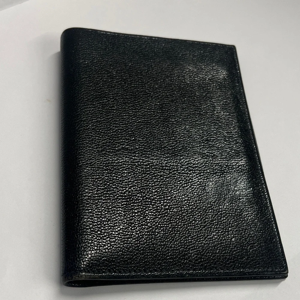 English Morocco 1960’s Pebbled Leather Mens Biforld Wallet Passport Holder